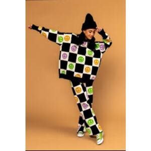 LALA Checkered Smiley Good Time Girl Pants Womens 2X3X NWT